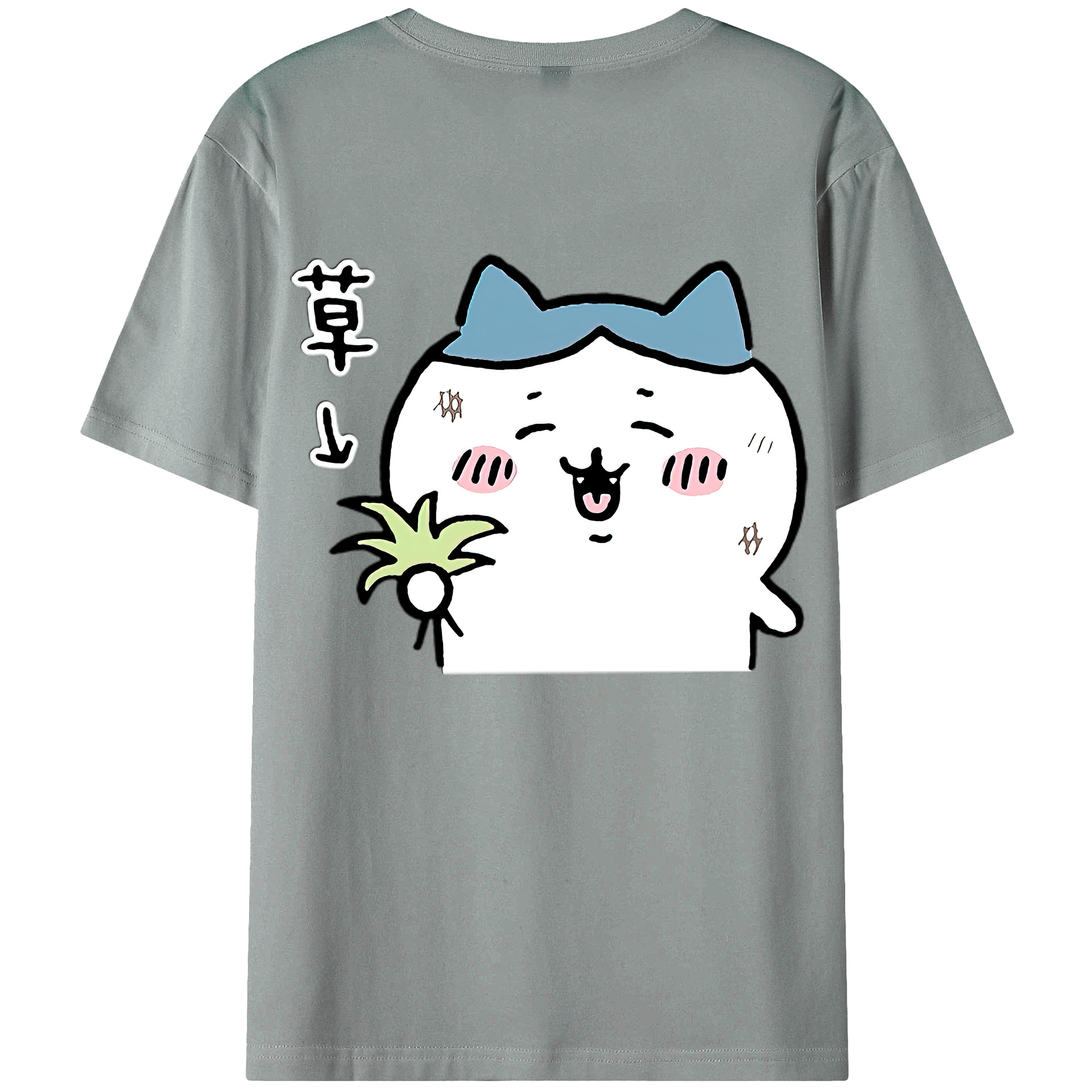 （画像用） ちいかわ ハチワレ Chii-kawa hachiware 綿100％ メンズ半袖Tシャツ（バックプリント） 通気性